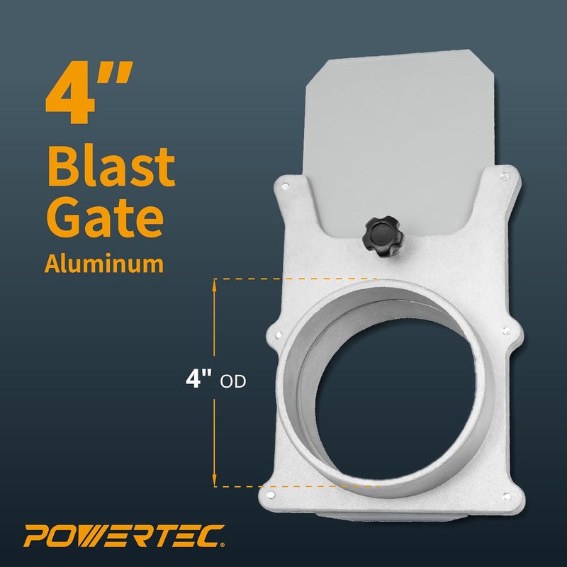 POWERTEC 70135-P6V 4-Inch Blast Gate for Dust Collector, Dust Collection Fittings, 6 PK - Image 2